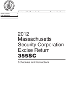 Form 355sc - Massachusetts Security Corporation Excise Return - 2012 Printable pdf