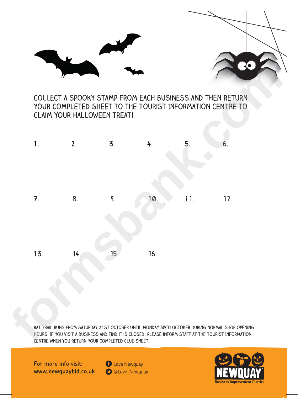 Halloween Bat Trail Activity Sheet