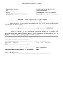 Appearance Court Reset Form - Municipal Court Of Rosenberg Fort Bend County, Texas