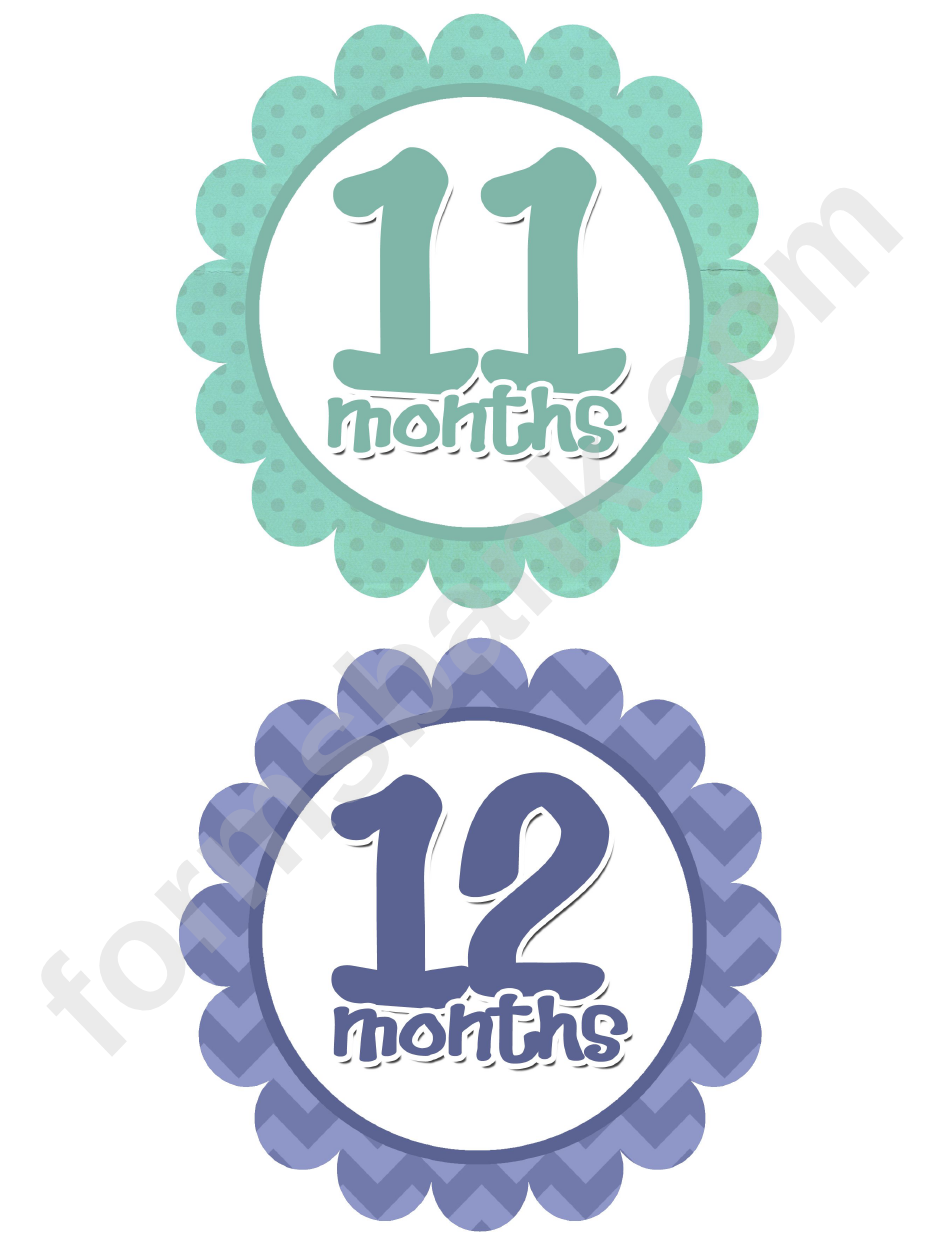First Year Monthly Milestone Number Template For Baby