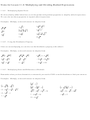Multiplying And Dividing Radical Expressions Worksheet