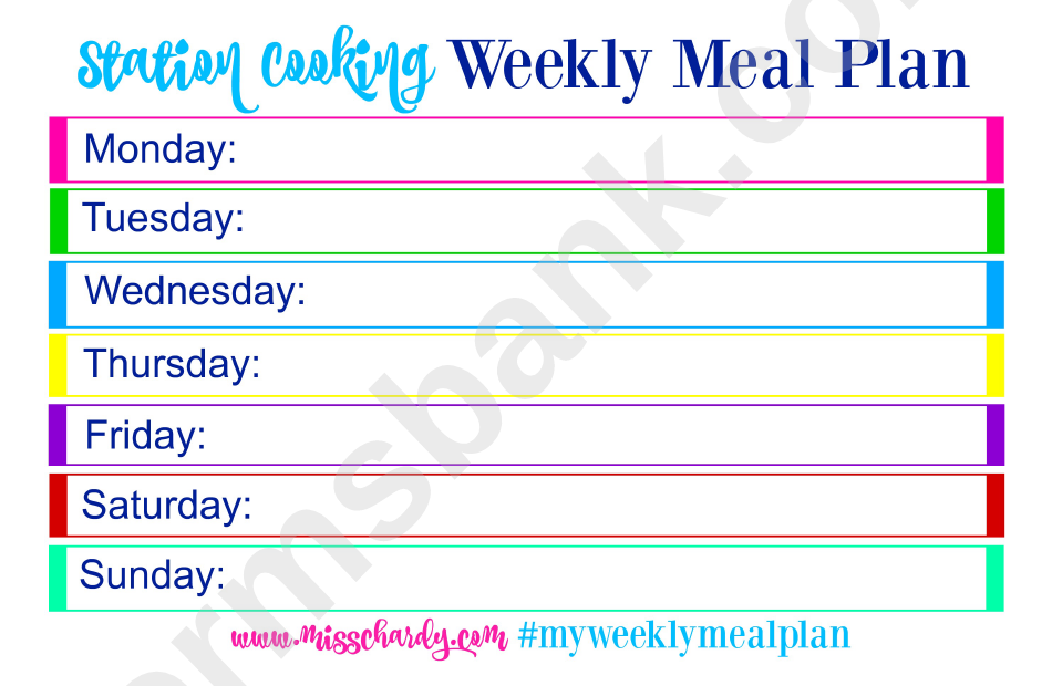 Weekly Meal Plan Template