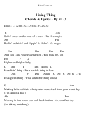 Elo - Living Thing Chords & Lyrics