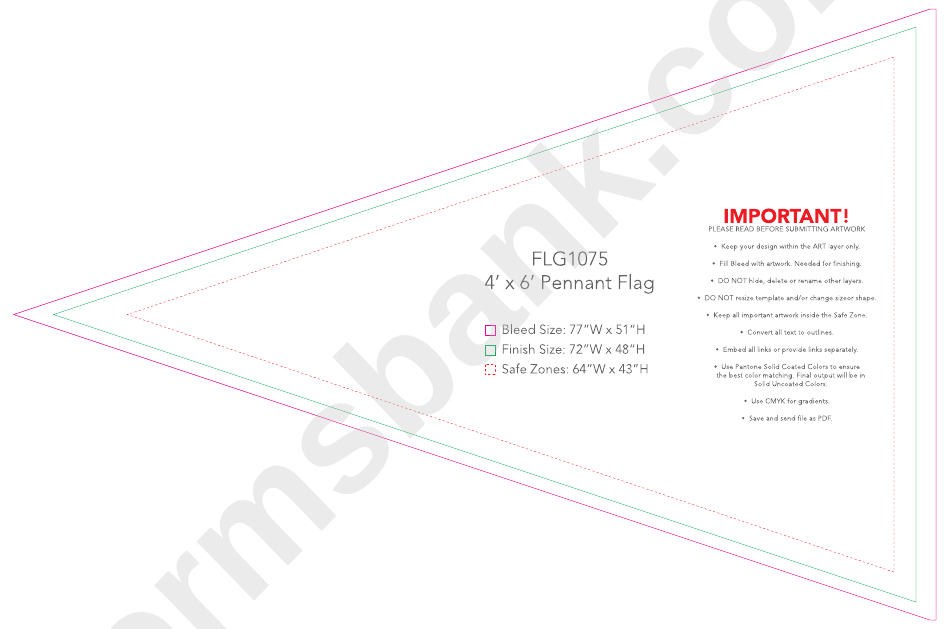 4 X 6 Pennant Flag Template