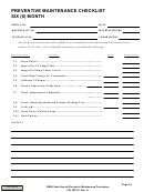 Fillable Preventive Maintenance Checklist Six Month Template Printable pdf