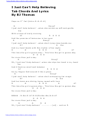 Bj Thomas - I Just Can't Help Believing Guitar Chords Chart