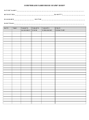 Controlled Substance Count Sheet Template Printable pdf