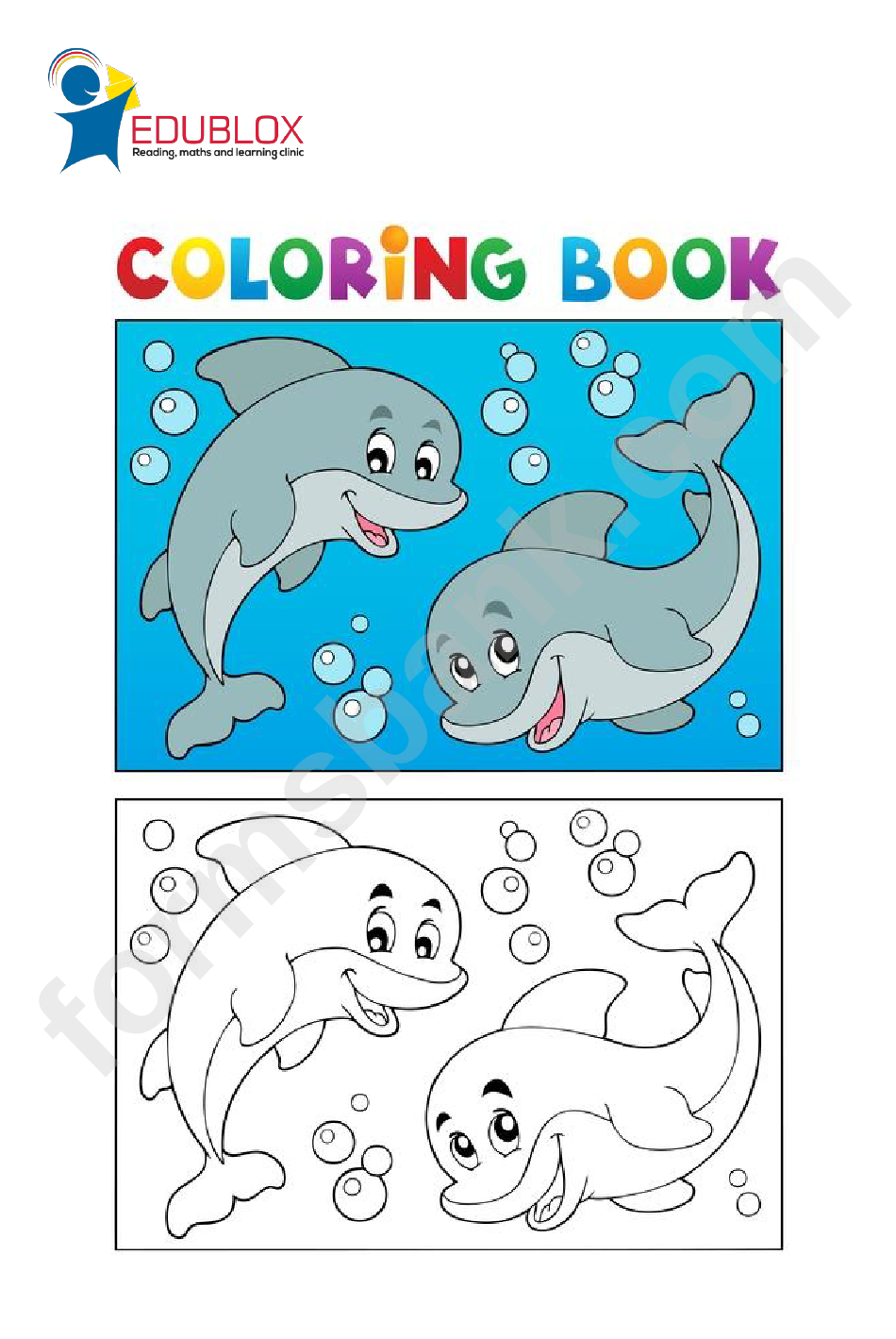 Dolphins Coloring Sheet