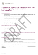 Checklist For Iron Infusion Procedure Printable pdf