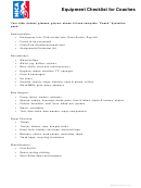 Nica Equipment Checklist Template For Coaches Printable pdf