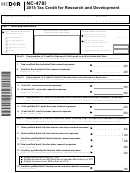 Form Nc-478i - Tax Credit For Research And Development - 2015