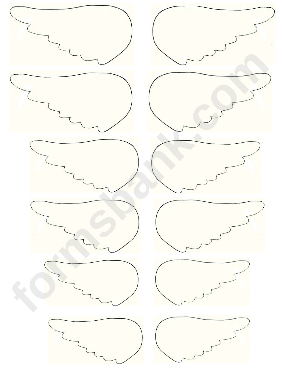 Low Angel Wing Template printable pdf obtain graphic about Angel Wing Templates Printable named Tiny Angel Wing Template printable pdf obtain