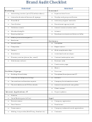 Brand Audit Checklist Template Printable pdf