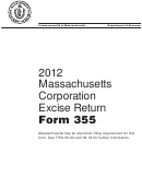 Form 355 - Massachusetts Corporation Excise Return - 2012 Printable pdf