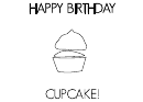 Happy Birthday Cupcake Coloring Sheet