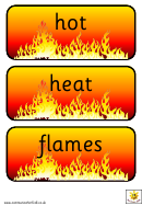 Fire Words Cards Template Printable pdf