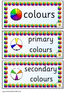Colors Vocabulary Cards Template