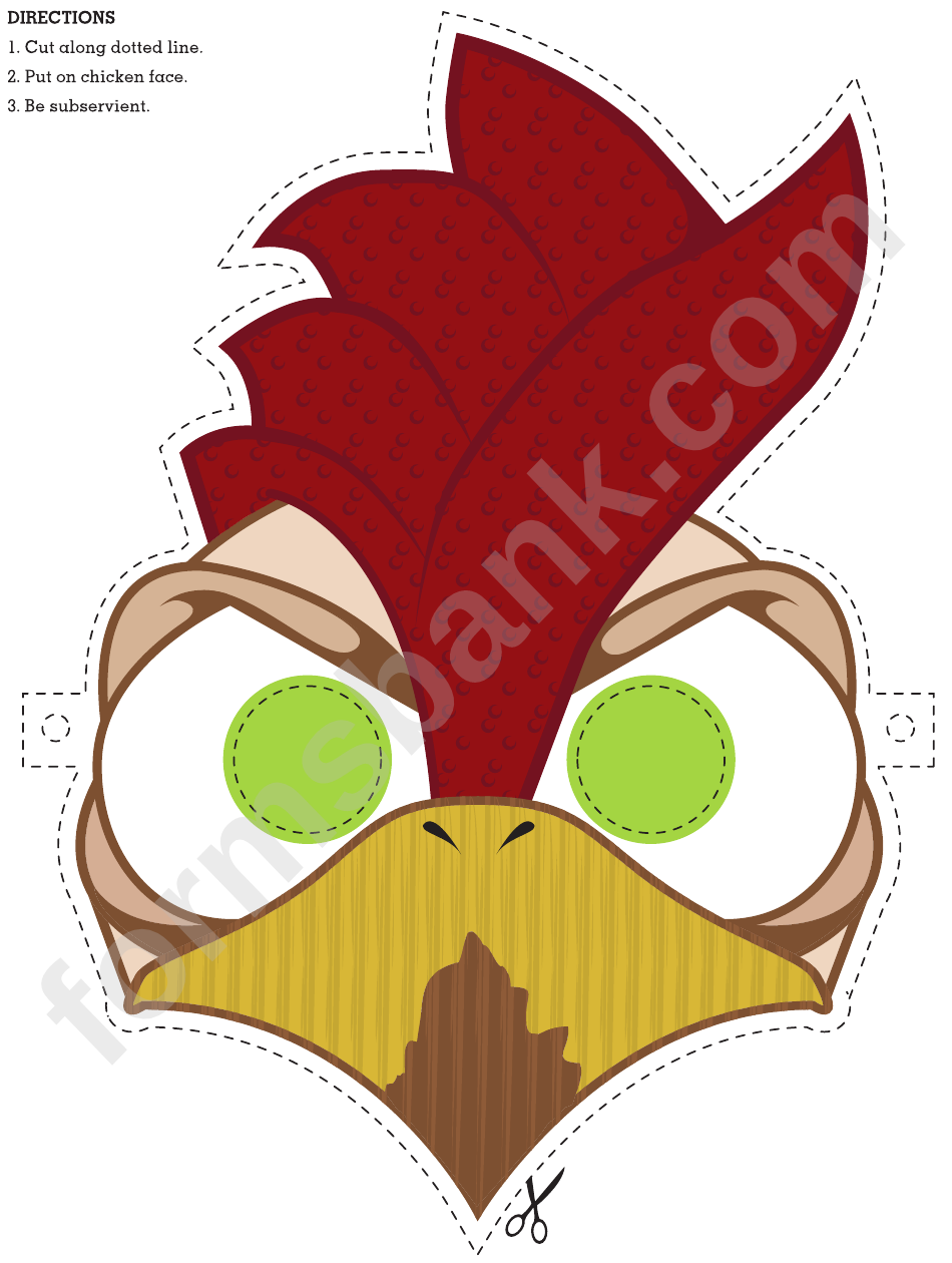Chicken Colorful Mask Template