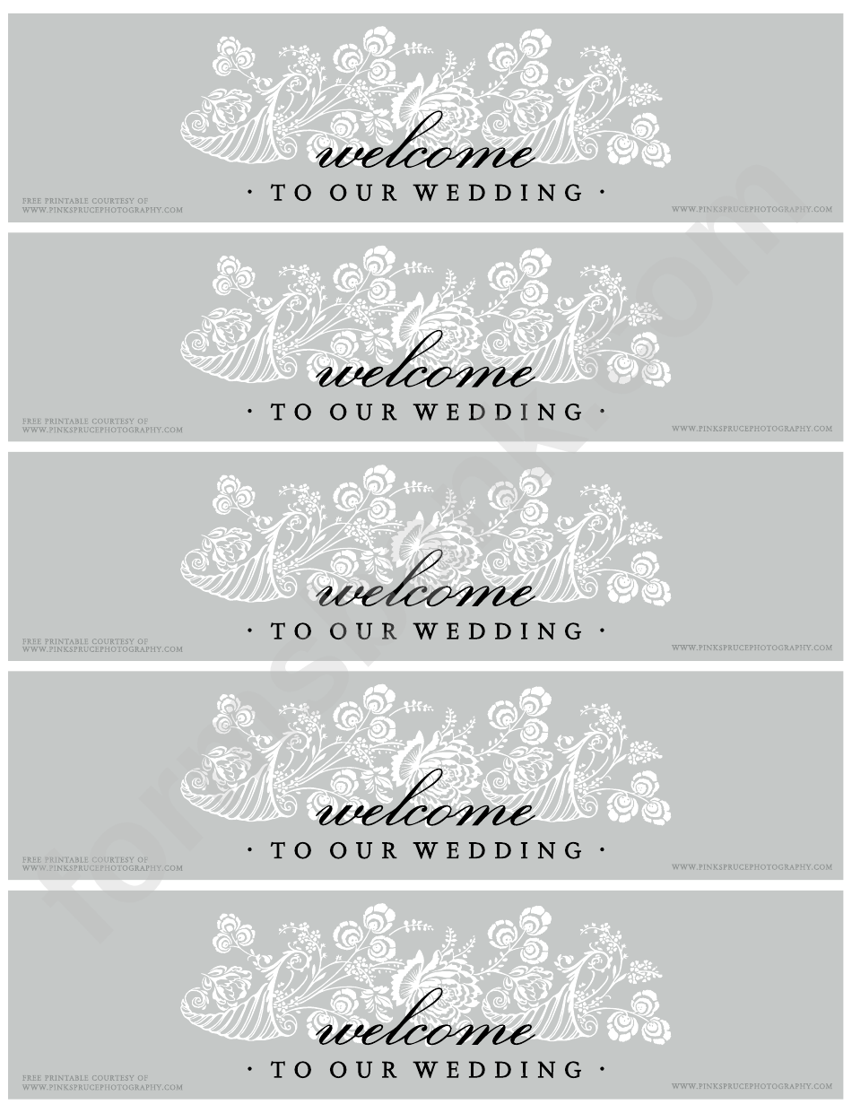 Welcome To Our Wedding Sign Template