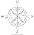 Nautical Compass Rose-Laser Cut Metal Wall Art Pattern Template Printable pdf