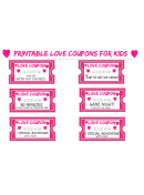 Love Coupon For Kids Template
