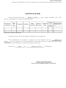 Sample Certification Of Local Treasurer On Existing Loans/absence Of Loans Template