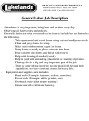 Sample General Labor Job Description Template