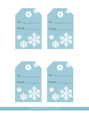 Blue Snowflakes Christmas Gift Tags Template