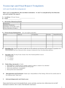 Transcript And Final Report Template