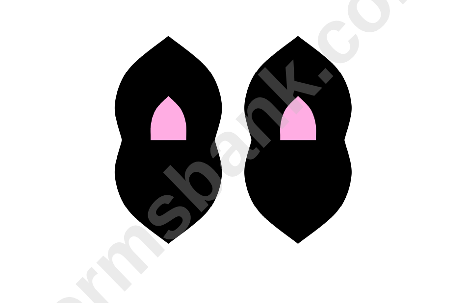 Pink And Black Cat Ear Template printable pdf download