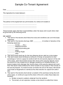 Sample Co-Tenant Agreement Form Printable pdf