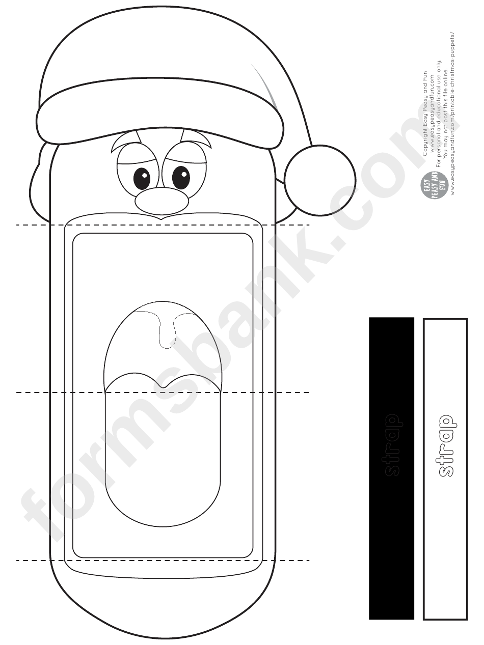 Christmas Puppet Template With Folding Lines