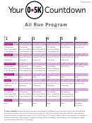 All Run Program Template - Your 0 5k Countdown