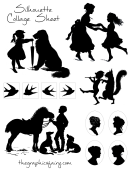 Victorian People, Birds, Animals Stencil Template Printable pdf