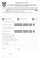 Form Bi-130 - Application For Marriage/customary Certificate - Department Of Home Affairs