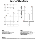 Year Of The Apple Crossword Puzzle Template Printable pdf