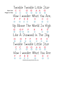 Twinkle Twinkle Little Star Chords Sheet