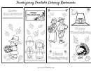 Thanksgiving Themed Coloring Bookmarks Template