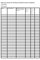 Sign-Up Sheet For National Health Action Updates Printable pdf