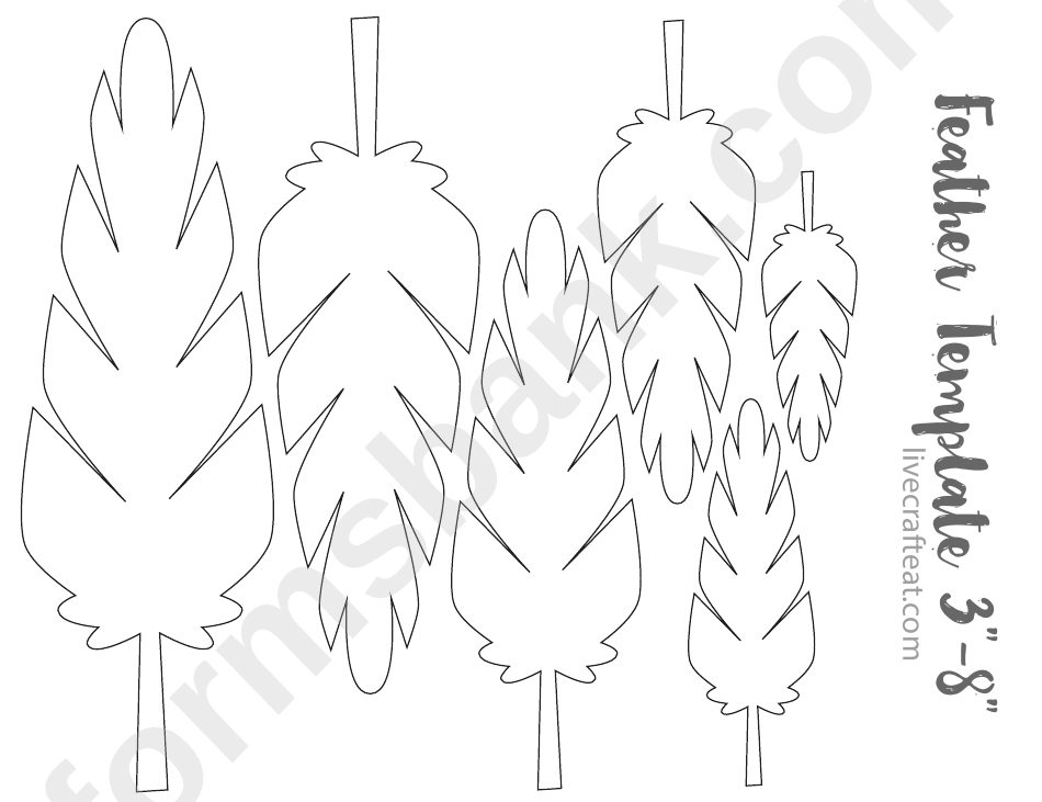 Feather Set Template - 5 Different Types And Sizes