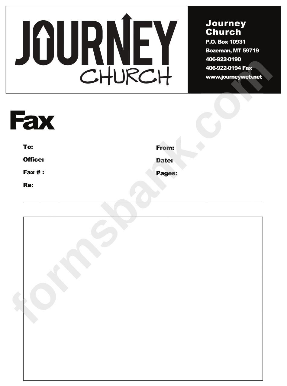 Journey Church Fax Cover Sheet Template