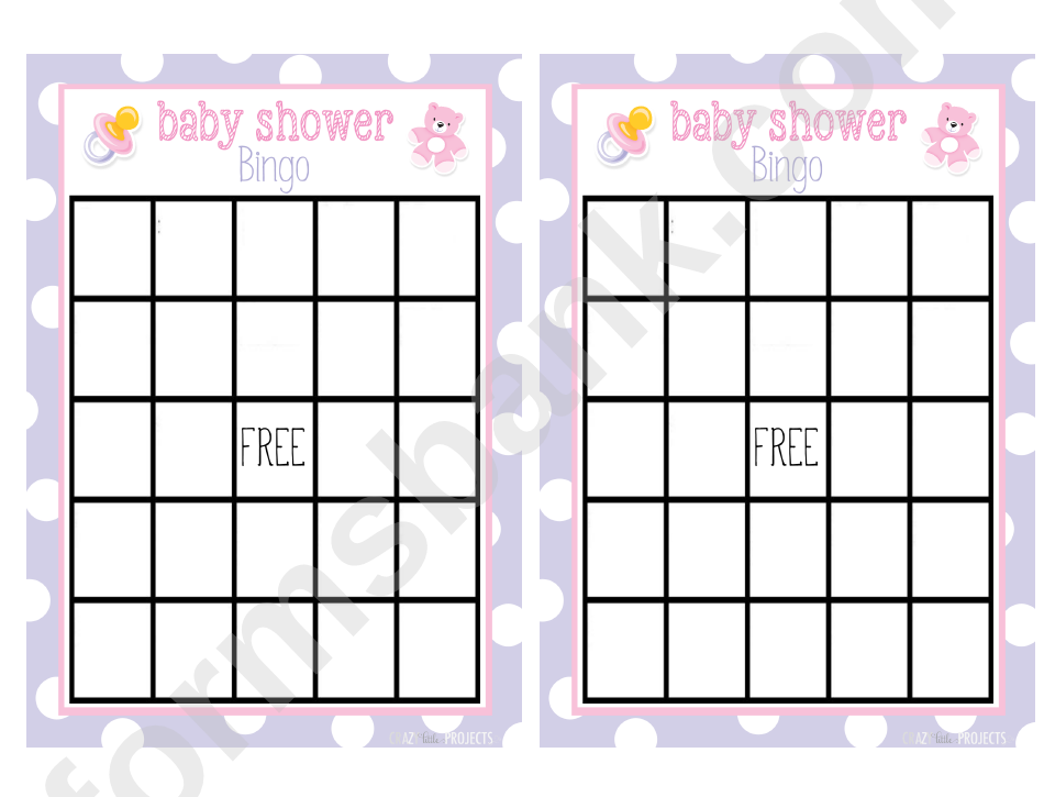 Baby Shower Bingo Template For Girls Printable Pdf Download