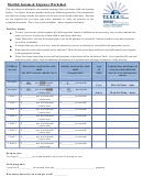 Monthly Income & Expenses Worksheet - T.e.a.c.h. Nevada