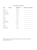 Basic Budget Worksheet For 12 Months Printable pdf