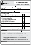 Fillable Form B465 - Crew Declaration - Australian Border Force Printable pdf