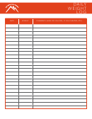 Daily Weight Log Template