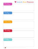 Lunch Meany Planner Template Printable pdf