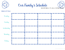 White And Blue Family's Schedule Template