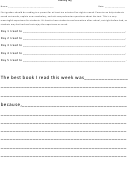 First Grade Reading Log Template