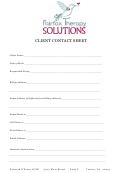 Client Contact Sheet - Fairfax Therapy Solutions